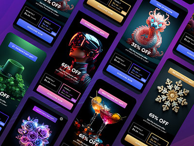 App Monetization UI Kit app black friday cyber monday growth holidays midjourney monetization offer promotion purchase subscribers subscription timer ui ux