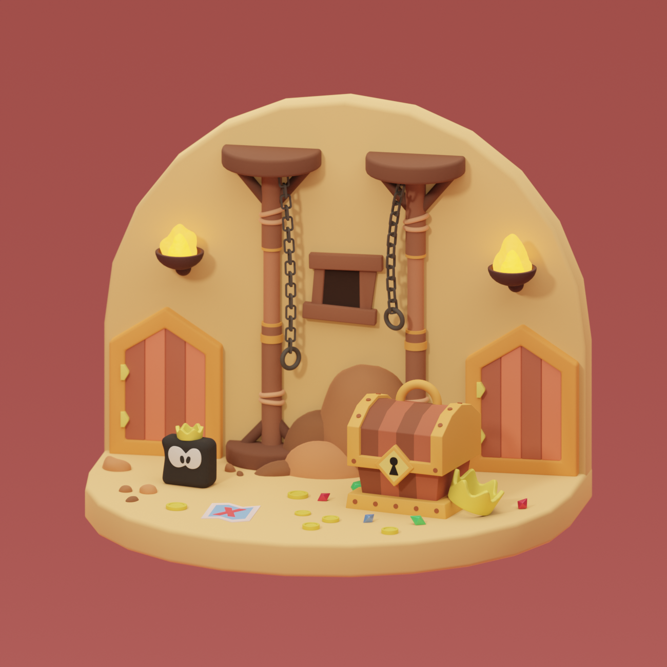 King of Thieves 3d 3d art art art direction artwork b3d blender blender3d design game illustration illustration art mobile mobile game