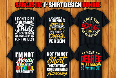 Sarcastic T-shirt Design Bundle retro vintage sarcatic