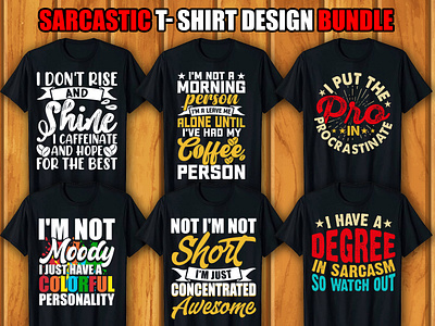 Sarcastic T-shirt Design Bundle retro vintage sarcatic