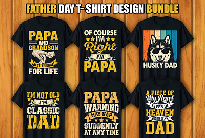 Father's Day T-shirt Design Bundle fathers day fathers day t shirt graphic design retro vintage