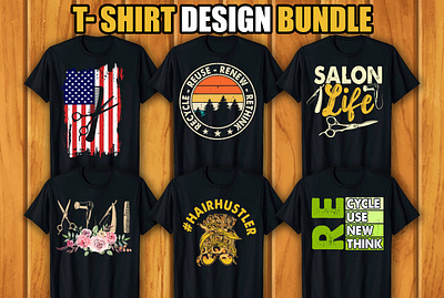 T-shirt Design Bundle branding graphic design logo motion graphics retro vintage t shirt design bundle