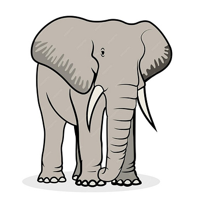 Elephant cartoon style vector illustration cartoon elephant illustration realistic elephant vector wild