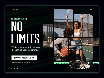 NO LIMITS Landing Page branding design designer landing page modern recovery center sports ui uiux ux vector web website