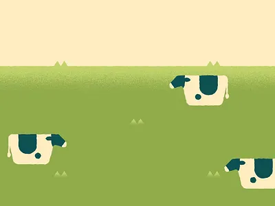 XYZ Files abduction alien character cow field grass illustration motion graphics space supernatural texture ufo