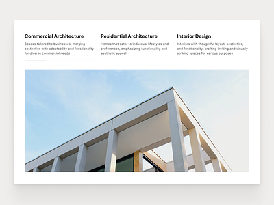 Architect's Website | Services Section architect landing page services tabs ui web web design website