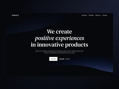 UX Agency | Hero Section agency blue dark mode hero landing page navy ui ux web web design website