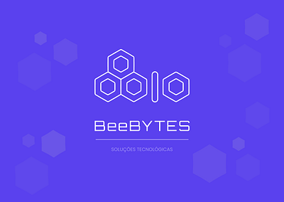 Logo Design Bee honey comb bee bynary bytes hex hexagonal logo purple