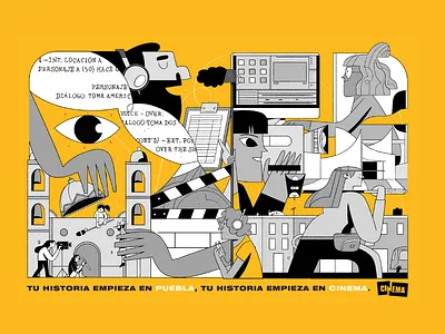 Cinema - your story begins here. ad work ads character design cinema film school movie making