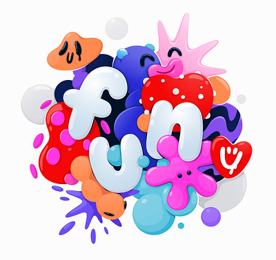 fun lettering abstract cartoon character concept design graphic design illustration vector zutto