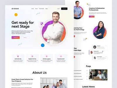 Stager - Freelancer Website Design about agency contact design faqs freelancer homepage interface landing landing page portfolio ui web web design website work