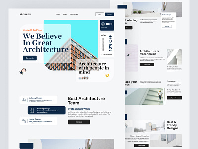 ArchiTeam - Construction Company Website Design about contact design faqs header hero homepage interface landing landing page shopify ui web web design website