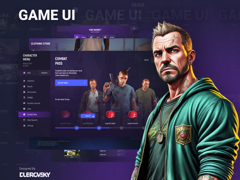 GAME UI | GTA 5 UI by Ivan Dubrovsky on Dribbble