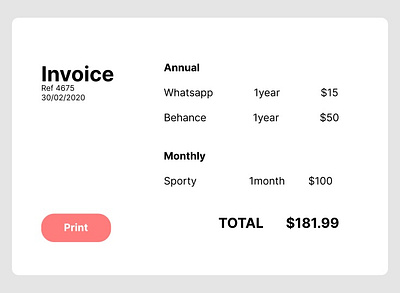 INVOICE dailyui