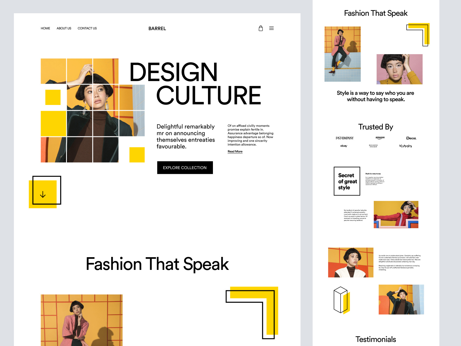 Barrel - Fashion Store Landing Page Design by Mike Taylor on Dribbble