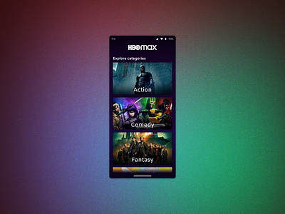 #️⃣0️⃣9️⃣9️⃣ Categories - HBO Max figma phone prototype ui ux uxuidesigner