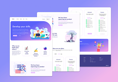 Personal Page animation branding course design figma graphic design illustration learning personal page pricing ui