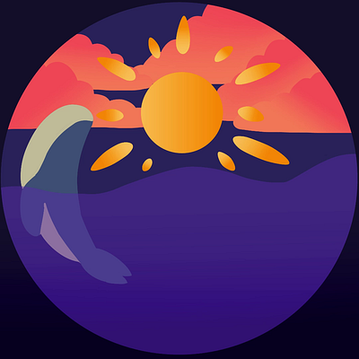 Animation - sunset & ocean 2d animation motion graphics