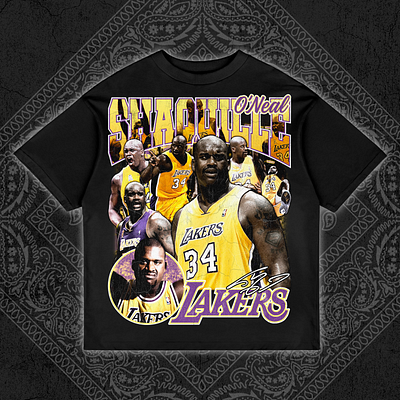 Shaquille O'Neal Vintage Rap Tee Bootleg Design bootleg bootleg design bootleg tshirt branding design graphic design illustration rap tee