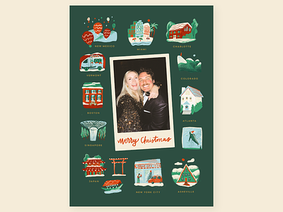 Merry Christmas from me & mine branding christmas christmas card illustration polaroid travel