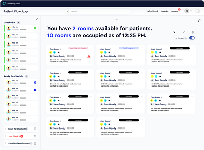 Glanceable intercom window for dental patients. appli branding check in creative dental design patientportal ui