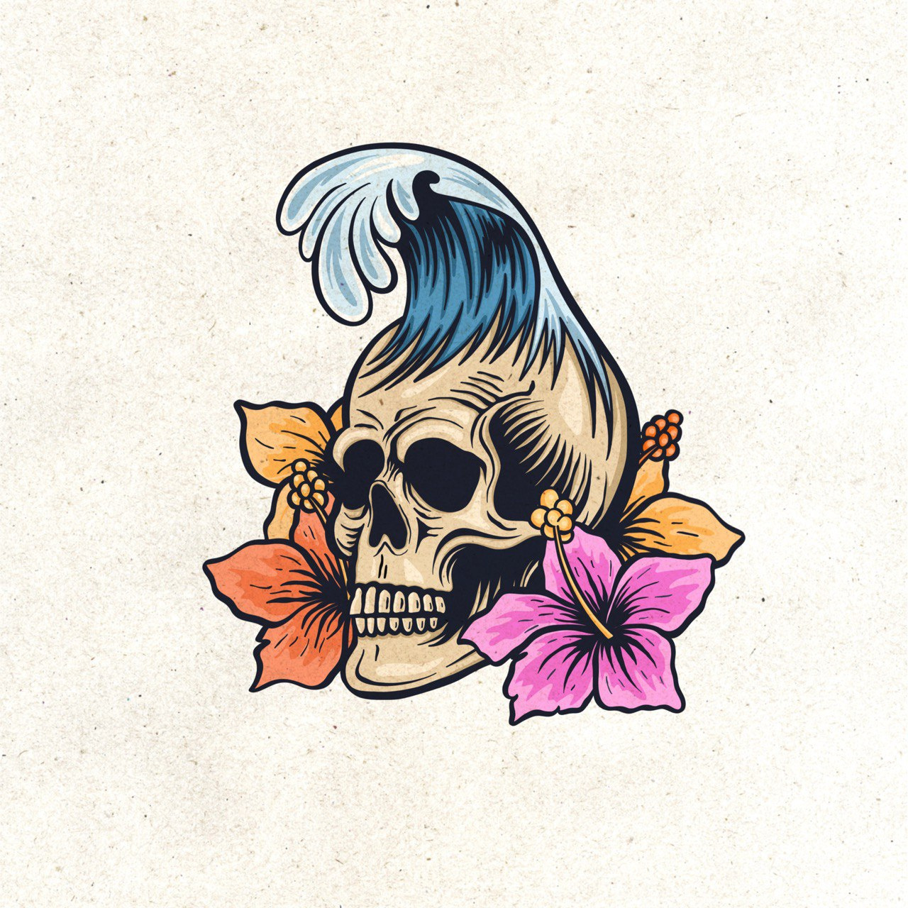 Skull wave illustration. Surf illustration beach concept concept illustration design graphic design hawaii illustration ocean art skull surf surf art surf illustration surf life surfer surfing wave illustration