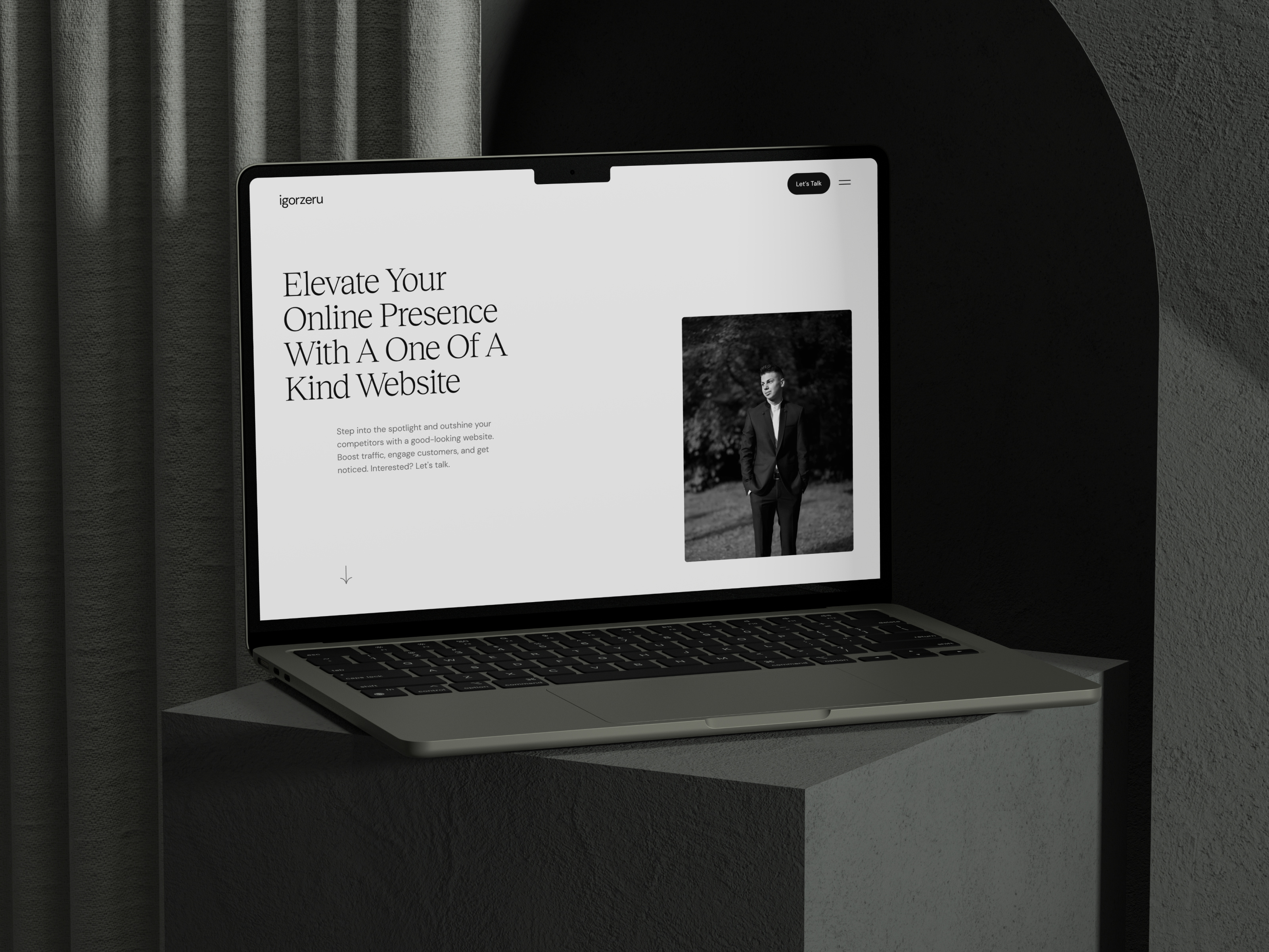 Portfolio Website | Igor Zeru black and white elegat freelance web designer freelance webflow developer homepage landing landing page minimal portfolio site portfolio website potfolio ui ui design ux web web design web designer webflow developer website website design