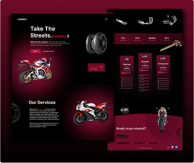 Motorcycle Services 3d abstract animation bike bikes branding figma graphic design home page landing page logo modern motion graphics motorcycle ui uiux design web design