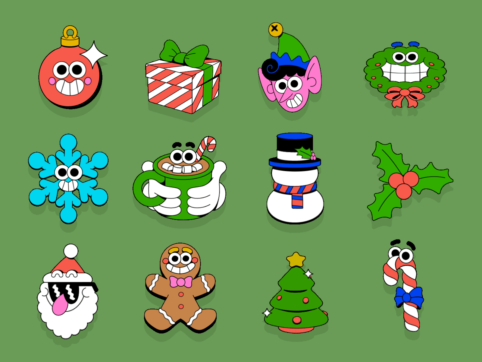 Holiday - DM Sticker animation character design design dm stickers graphic design holiday illustration motion graphics sticker winter