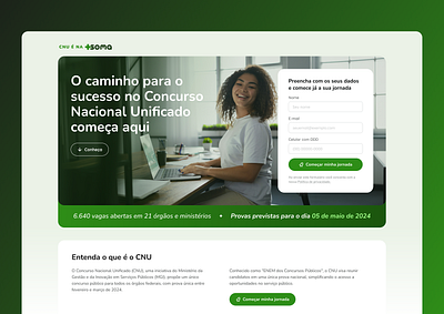 Landing Page Soma Concursos design landing page ui ui design uiux web web page