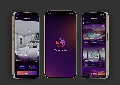 Travel Agency App agency app beach chatui flight graphic design hostel medium mobile app mockup travel ui