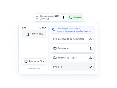 Citas - Inmigreat carga de documentos citas componente design megamenu menu modal pop up ui