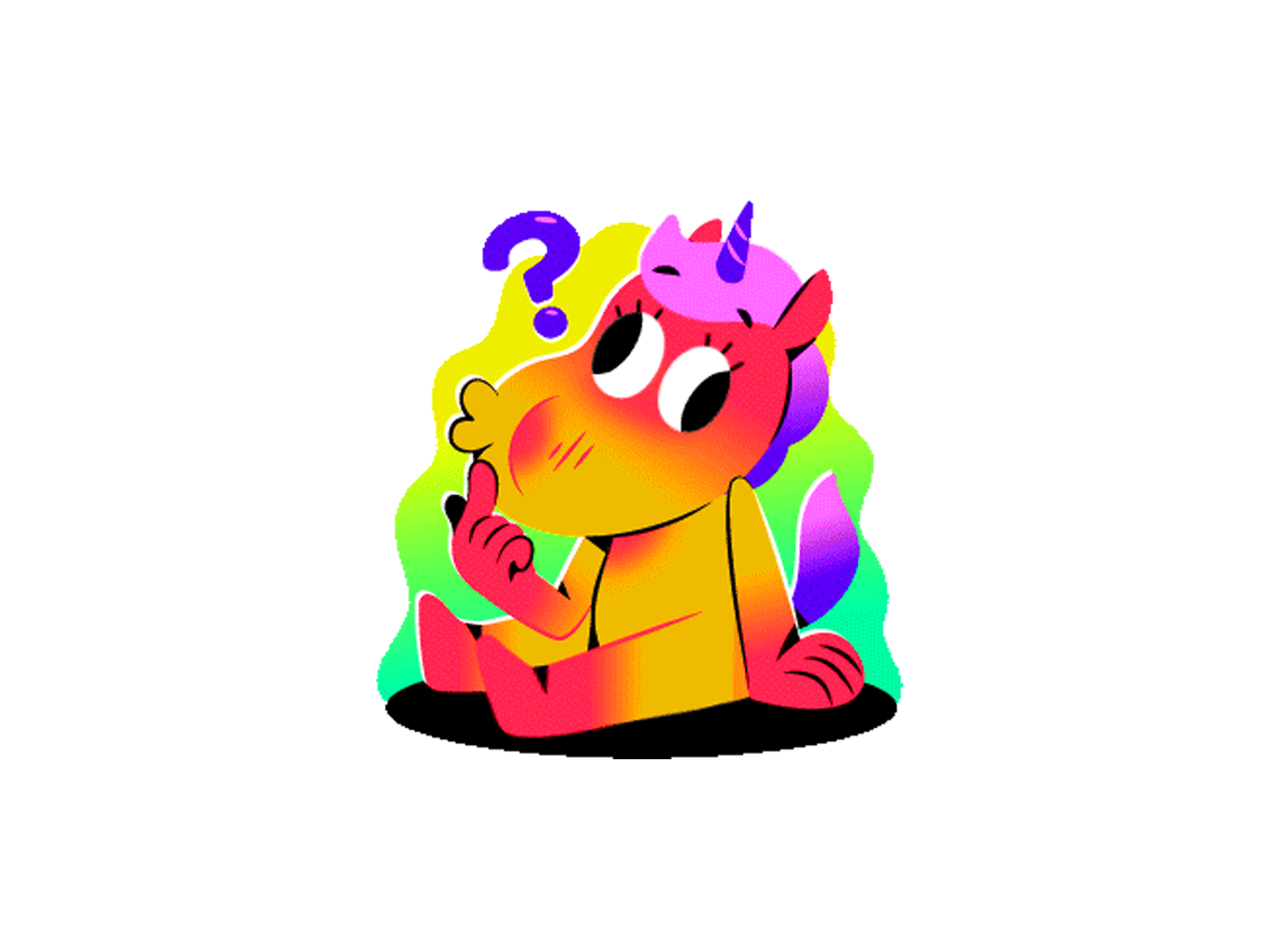 Confused - DM Sticker animation character design confused dm sticker horse illustration motion design motion graphics sticker