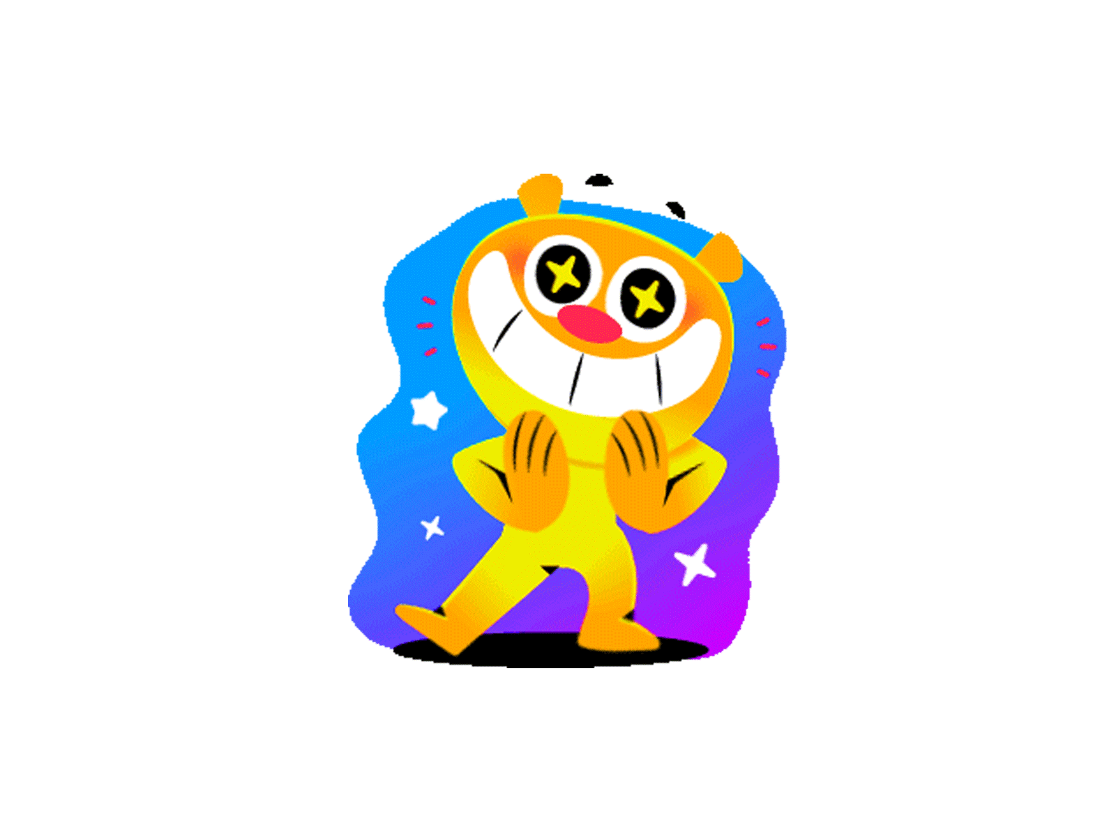 Excited - DM Sticker animation bear character design cute dm sticker excited illustration motion design motion graphics sticker