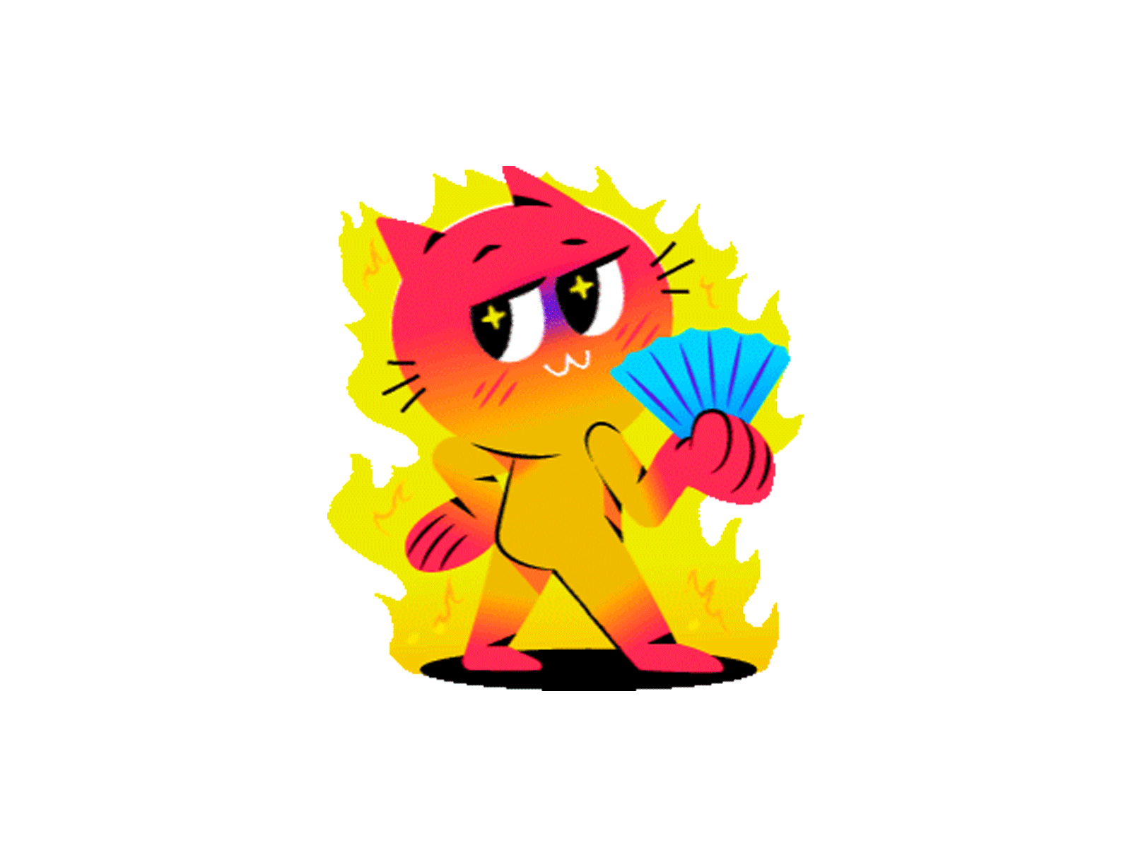 Hot - DM Sticker animation cat character design dm sticker hot illustration motion design motion graphics sticker