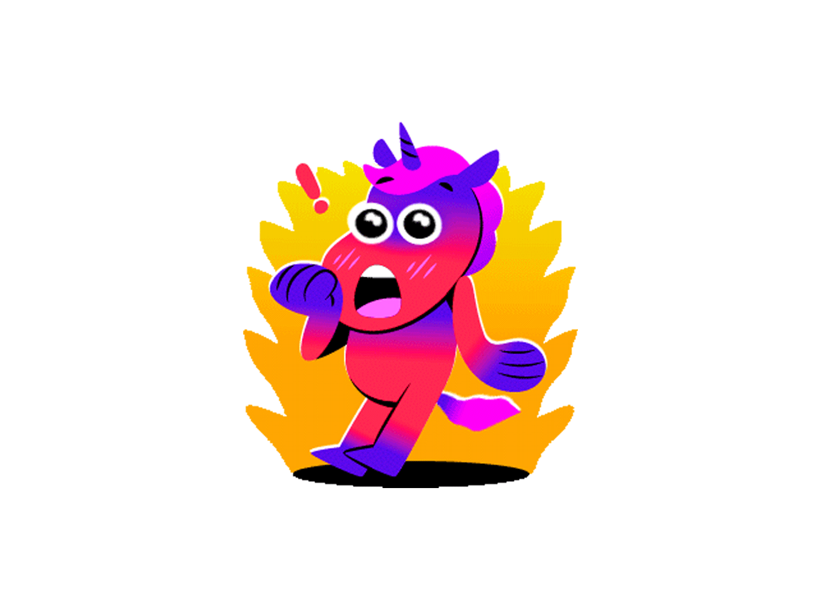 Shocked! - DM Sticker animation character design dm sticker horse illustration motion design motion graphics shocked sticker