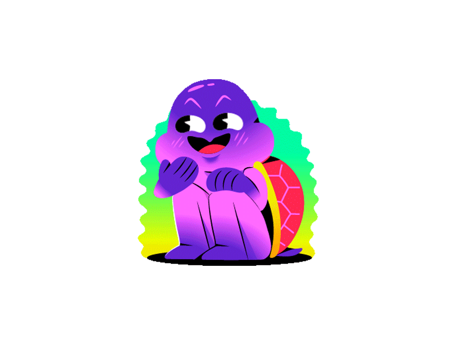 Hehehe - DM Sticker animation character design dm sticker illustration laugh motion design motion graphics sticker turtle