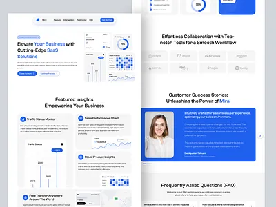 Mirai - Sales Marketing Leading Page bento bento design bento grid card chart design financial leading page minimal minimalist page saas sales ui uidesign userinterface ux web design website