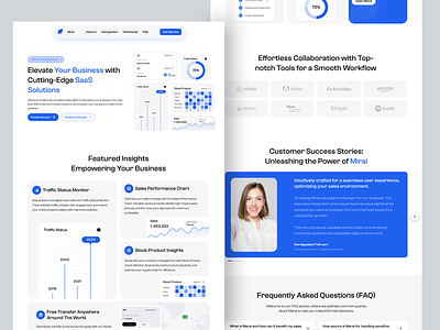 Mirai - Sales Marketing Leading Page bento bento design bento grid card chart design financial leading page minimal minimalist page saas sales ui uidesign userinterface ux web design website