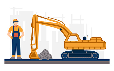 building construction flat illustration building construction worker