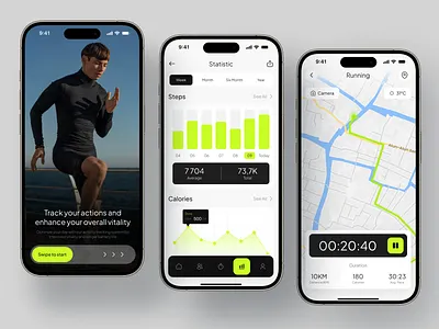 PaceRun - Running Tracker cardio jogging run running tracker sport tracker tracking ui uiux workout