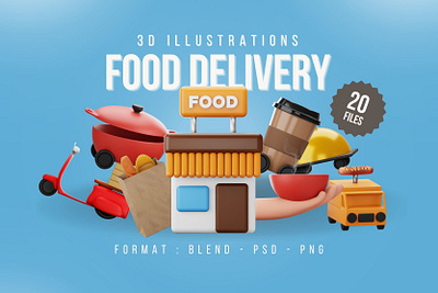 Food Delivery 3d Icon Pack 3d 3d food 3d food delivery 3d icon 3d illustration delivery delivery service food food delivery foods icon illustration