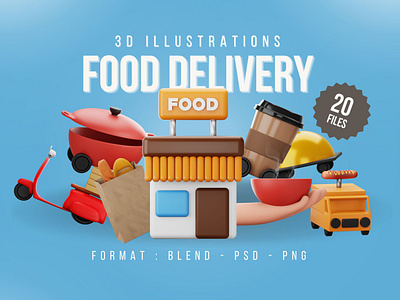 Food Delivery 3d Icon Pack 3d 3d food 3d food delivery 3d icon 3d illustration delivery delivery service food food delivery foods icon illustration