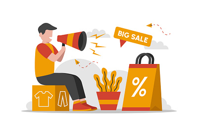 Sale and Offer flat vector illustration buy offers sale sell