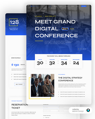 Annual Conference Landing Page blue confrence figma gradient landing page marketing meeting modern ui website