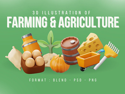 Farming & Agriculture - 3d Illustrations 3d 3d agriculture 3d farming 3d icon 3d illustration 3d illustrations agriculture farming icon iconscout illustration