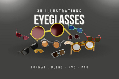 Eyeglasses - 3d Illustrations 3d 3d eyeglasses 3d icon 3d illustration 3d illustrations eye eyeglasses icon illustration sunglasses ui ux