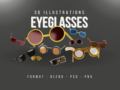 Eyeglasses - 3d Illustrations 3d 3d eyeglasses 3d icon 3d illustration 3d illustrations eye eyeglasses icon illustration sunglasses ui ux