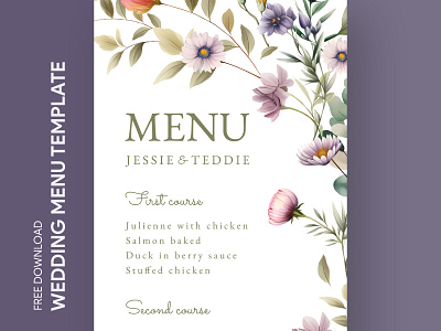 Spring Wedding Menu Free Google Docs Template ceremony design docs espousal free google docs templates free template free template google docs google google docs marriage menu nuptials restaurant spring spring wedding template wedding wedding menu wedding menu design