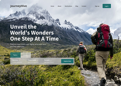 JourneyHive Landing Page Design animation branding design figma graphic design illustration logo mood ui ux vector web design